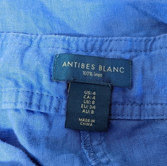 Linen Drawstring Comfy Casual Summer Shorts by Antibes Blanc - Picture 4 of 6